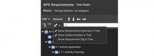 Change what you see in the requirement document tree
